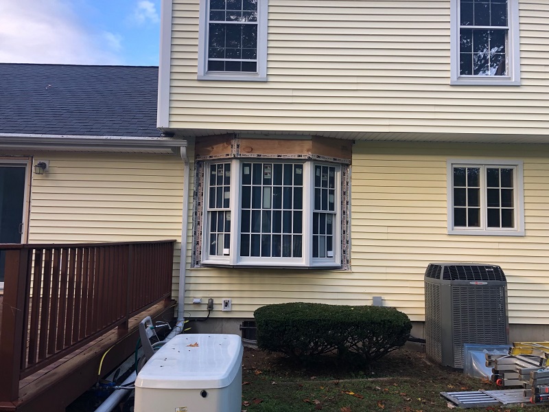Custom framing done around the bay window